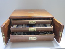 Antique Sterling Silver Canteen of Fiddle Pattern Cutlery- 1842-1876 by G. Adams