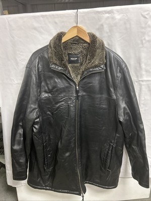 Men s Milestone Lamb Leather Coat Black Size 54