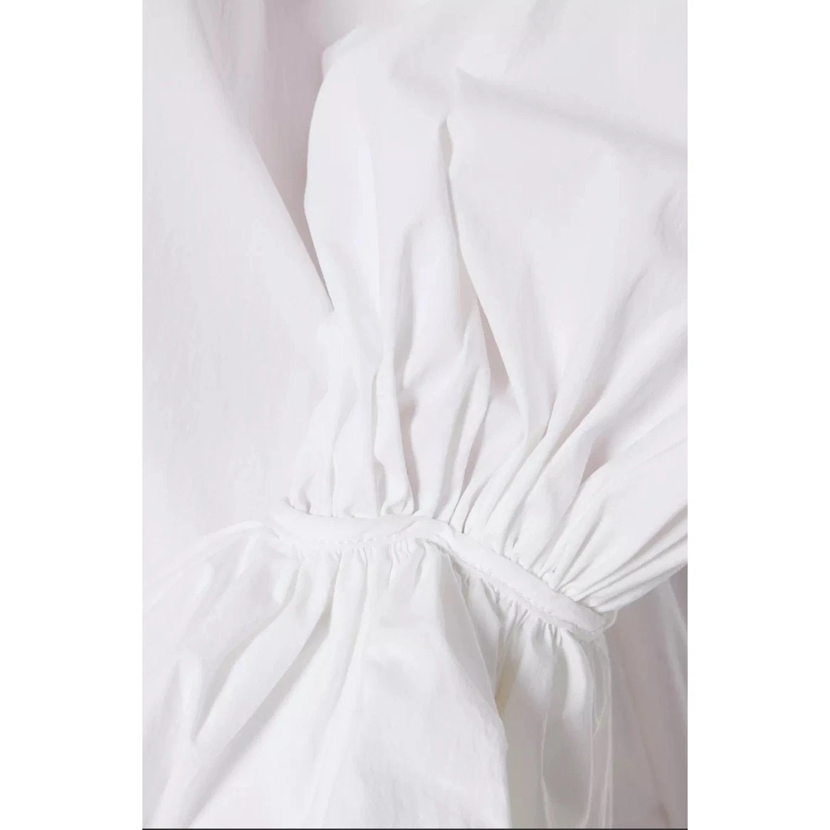 Abito donna Moschino Couture bianco in cotone raccolto taglia US 10