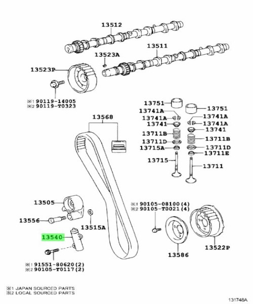 JAPAN　写真集 TOYOTA Land Cruiser Prado HIACE/REGIUSACE TENSIONER TIMING BELT