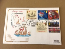 GB 1992 Europa/Olympics/Columbus Cotswold FDC Olympic Games, Manchester SHS