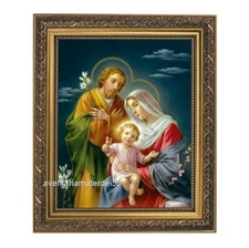 Holy Family Picture Art 8" x 10" Print 11" x 14" Gold Frame Catholic