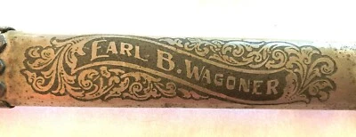 Pre-1900 Presentation Masonic Sword Scabbard – Presented to Earl B. Wagoner - Image 1 of 4