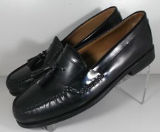 151095 WT50 HAYES TASSEL MENS SHOES 12 W BLACK LEATHER JOHNSTON MURPHY WALK TEST