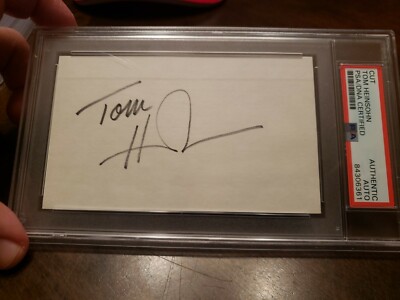Tom Heinsohn Signed Index Card PSA DNA Slabbed Boston Celtics Legend NBA 