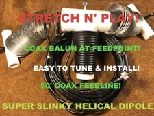 SUPER SLINKY DIPOLE HF ALL BAND ANTENNA, BALUN,50'COAX ,Great for FD& Camping!!