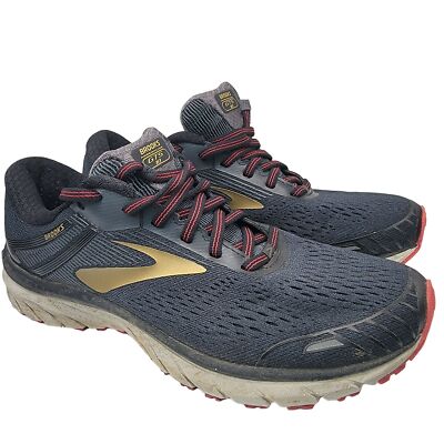 Brooks Adrenaline GTS 18 Mens Black Gold Running Athletic