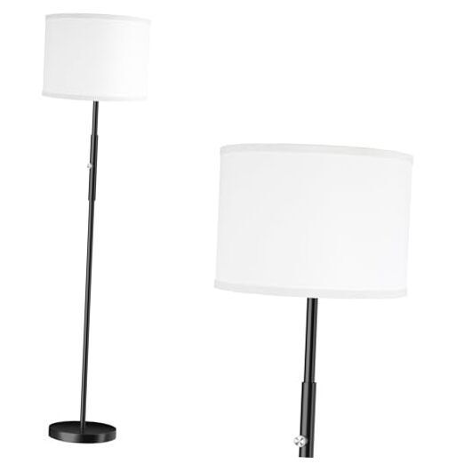 65-Inch Modern Black Floor Lamp for Living Room or Bedroom - Sleek Minimalist Design-image