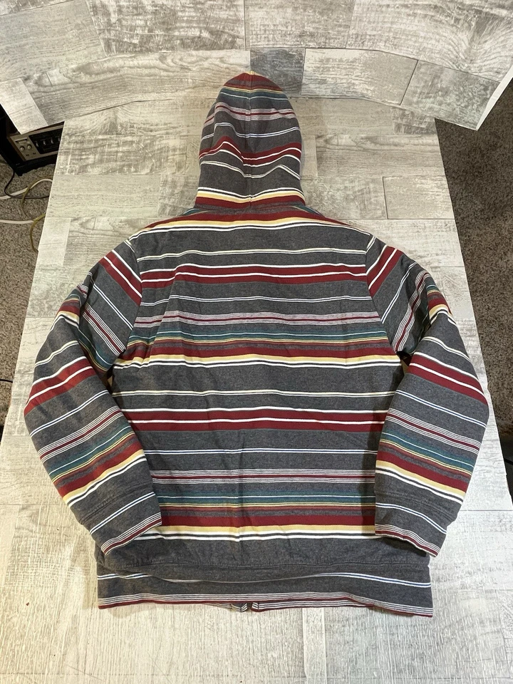 Urban Outfitters Koto Para Hombre Pequeña Cremallera Completa Rayas Aislada Sudadera con Capucha Foto 3 de 4