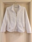 Drapers & Damons Petites White Krinkle Zip Up Jacket PL EUC — photo 1