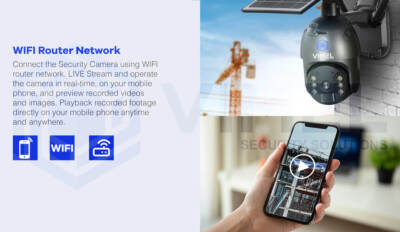 WIFI Solar Camera Wireless Security Outdoor Battery PTZ CCTV Home