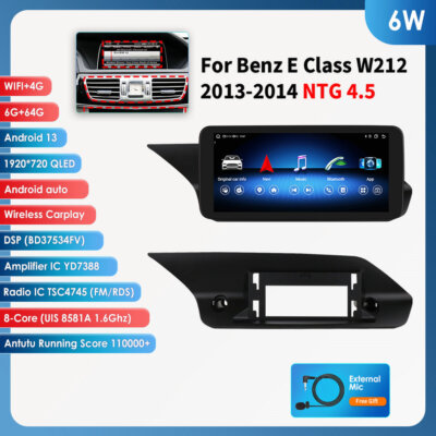 10.25'' 6+64G Android 14 Autoradio Für Mercedes Benz E-Klasse W212 NTG4.5 GPS DSP