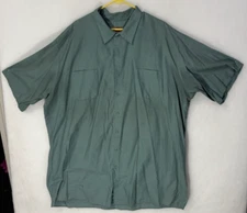 Red Kap Green Short Sleeve Work 4XL Shirt Button *READ*