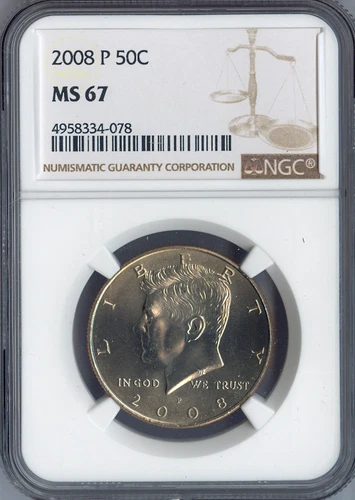 2008-P Kennedy Half Dollar NGC MS67 Business Quality Auction