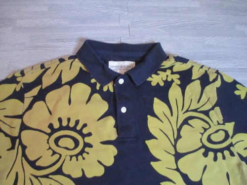 Ralph Lauren Polo Shirt Mens Large Yellow Blue Floral Print Denim and Supply - Picture 3 of 9