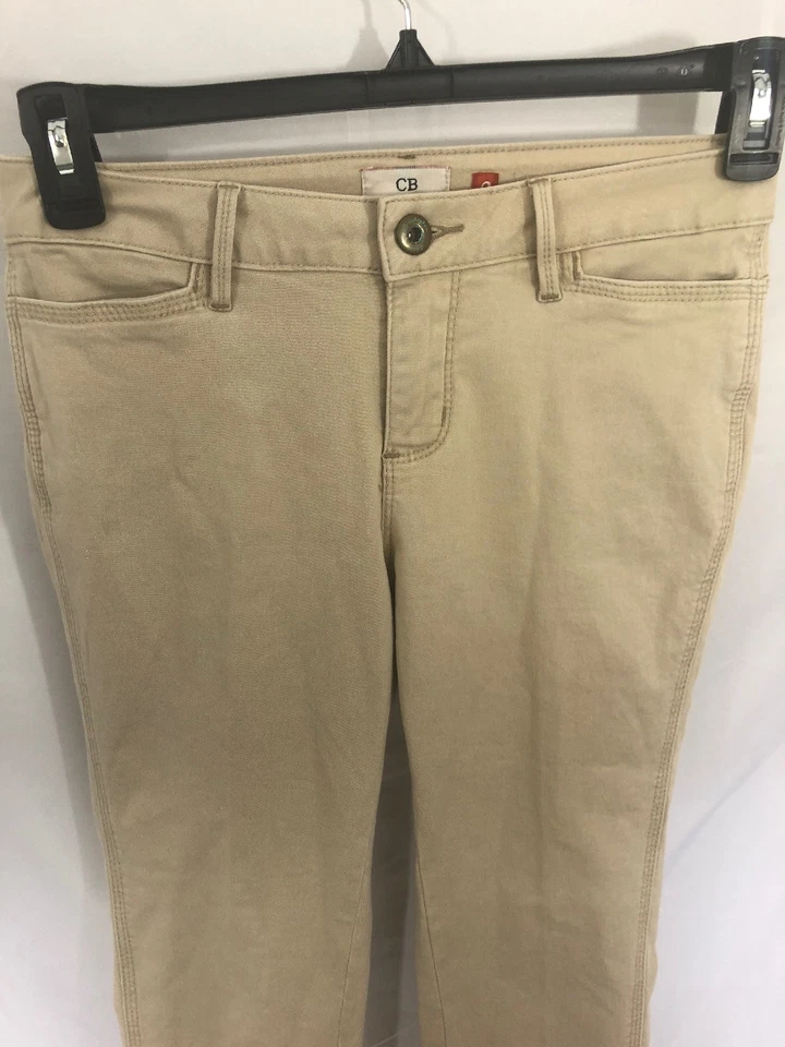 Christopher Blue Womens Size 0 Beige Low-Rise Cotton Stretch Capri Chino Pants - Image 3 of 3