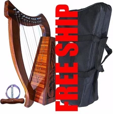 24" 12 STRINGS HARP+ BAG Irish Celtic Style 