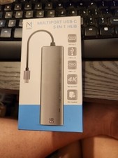 5 in 1 USB C Hub Multiport Adapter Type-C Hub with Ethernet HDMI USB PD Ports 4K