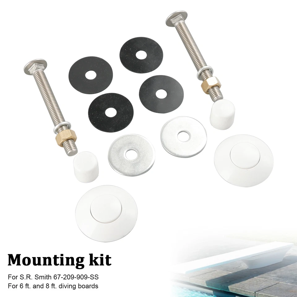 White Diving Board Mount kit 67-209-909-SS 5-1/2"Bolts 1-1/4&2"f/w - Image 4 of 4