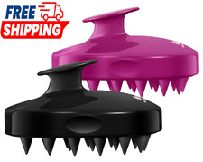 HEETA Hair Scalp Massager Shampoo Brush 2 Pack, Soft Silicone Bristles to Remove