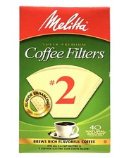 Melitta 612412 2 Natural Brown Cone Coffee Filters 40 Count