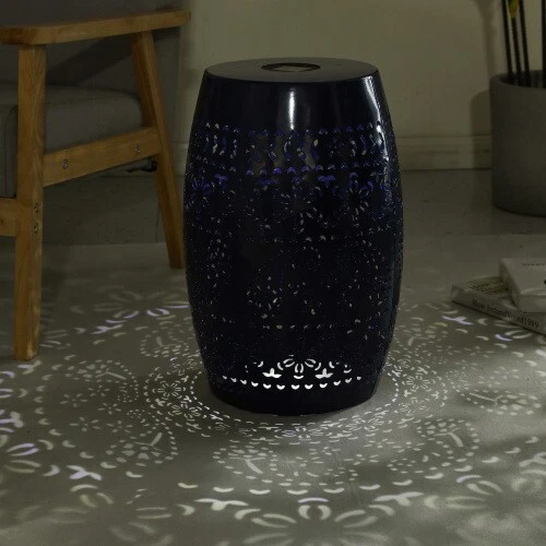 Solar light interior metal hollow design  Side table - Image 2 of 4