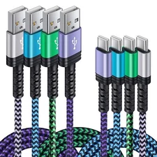 4Pack/6FT Phone Charger Type C Android Fast Charging Cord for Samsung Galaxy ...