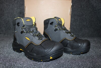 Keen Work Boot Logandale Mens Size 8.5 EE Raven/Black Waterproof EH SR Steel Toe