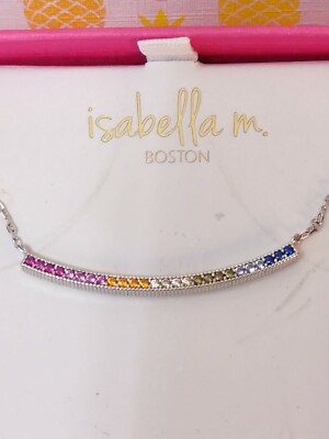 Isabella M Boston Sterling Silver Rainbow Crystal Necklace