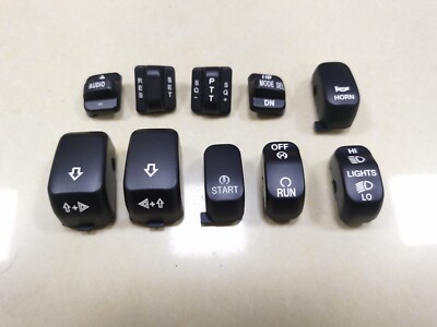 10x Black Hand Control Switch Housing Caps For Harley Street Electra Glide FLHX