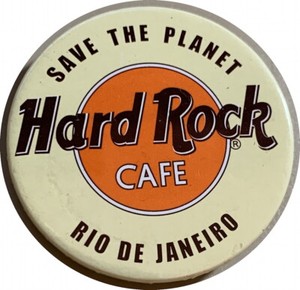 Hard Rock Cafe Rio De Janeiro Save The Planet Round 1 5 Button With Hrc Logo Ebay