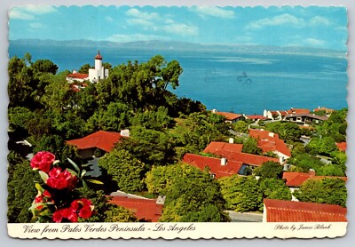 Postcard California Los Angeles View from Palos Verdes Peninsula c1984 13W
