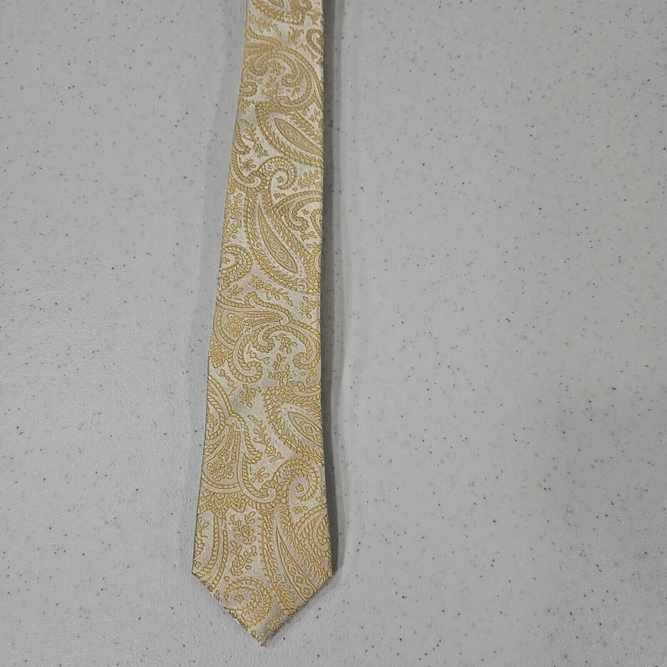 Alexander Logan Neckwear Necktie Men Neck Tie 57" Yellow Gold 100% Polyester - Image 2 of 4