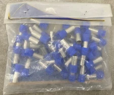 BM 00618 Insulated End Sleeve/Bootlace Lug, 50mm2/ 1/0 AWG, Blue, 50 Pc's Pkt