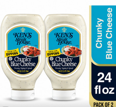 Pack of 2 Creamy Chunky Blue Cheese Dressing & Dip, 24 fl oz Bottles Free Ship..