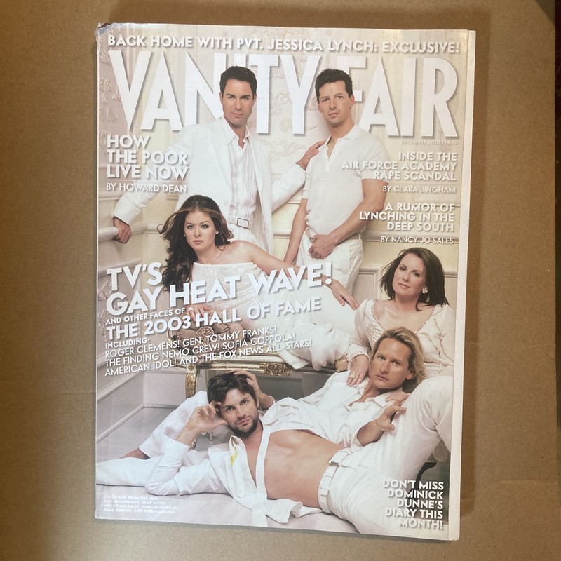 Vanity Fair Magazine December 2003 TV’s Gay Heat Wave Queer As Folk Will & Grace
