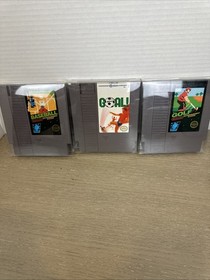 Lote de 3 cartuchos deportivos vintage Nintendo NES de b&eacute;isbol, &iexcl;OBJETIVO!, golf