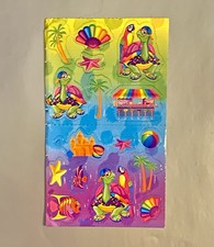 Vintage Lisa Frank Stickers Trendy Turtle - S297 Beach Tropical Macaw HTF