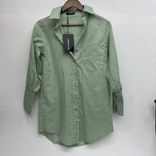 Pretty Little Thing Petit Sage Green Shirt Dress USA 00