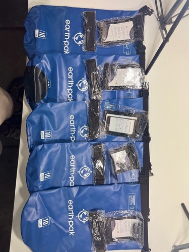 LOT OF 5 Earth pak Waterproof Bags Blue