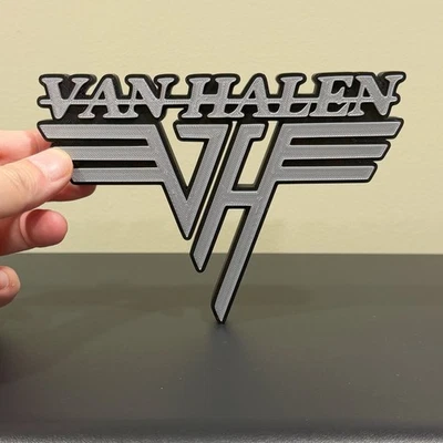 Van Halen 3D Printed Logo Sign Rock Band Display Collectible Music Decor