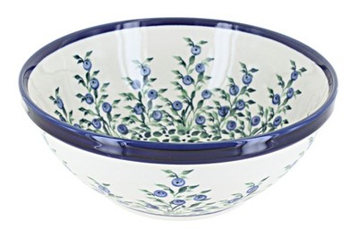 Blue Rose Polish Pottery Porcelain Vine Medium Serving Bowl