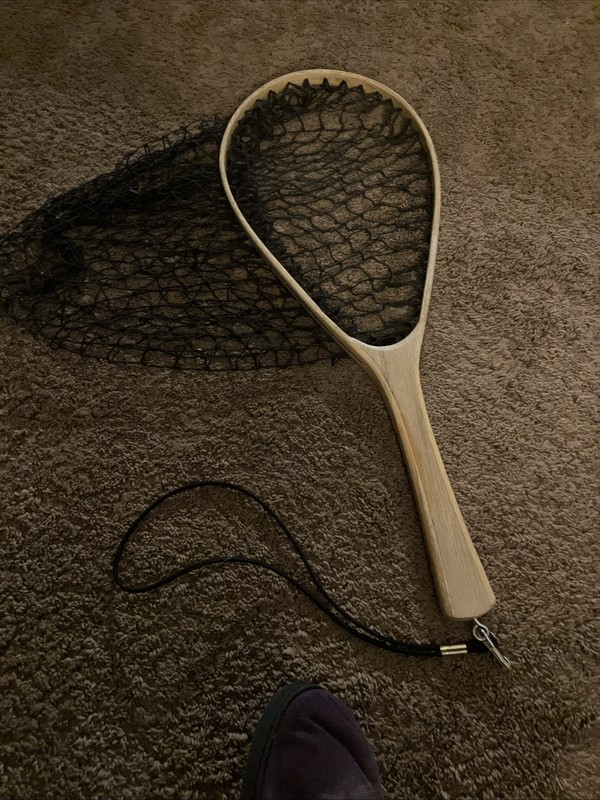 Wooden trout Fishing Net White River 