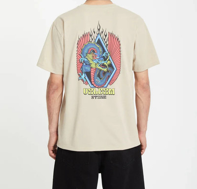 Volcom Draggin Stone T-Shirt Light Khaki Größe Small UVP 35£