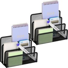 Metal Mesh Desk Mail Organizer 2 Pack Letter Paper File Holder Desktop Storage X