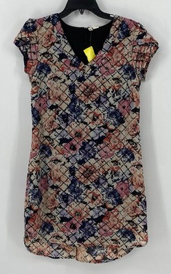 Japna Women s Floral Short Sleeve Dress Size Medium Knee Length Zipper Close