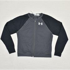 Under Armour Women Full Zip Jacket Active Polyester Gray M Mesh Lined All Season