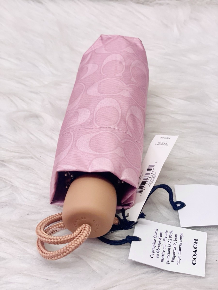 ポーチ　イメージ画像 NWT Coach Uv Protection Mini Umbrella Signature Powder Pink CEF88