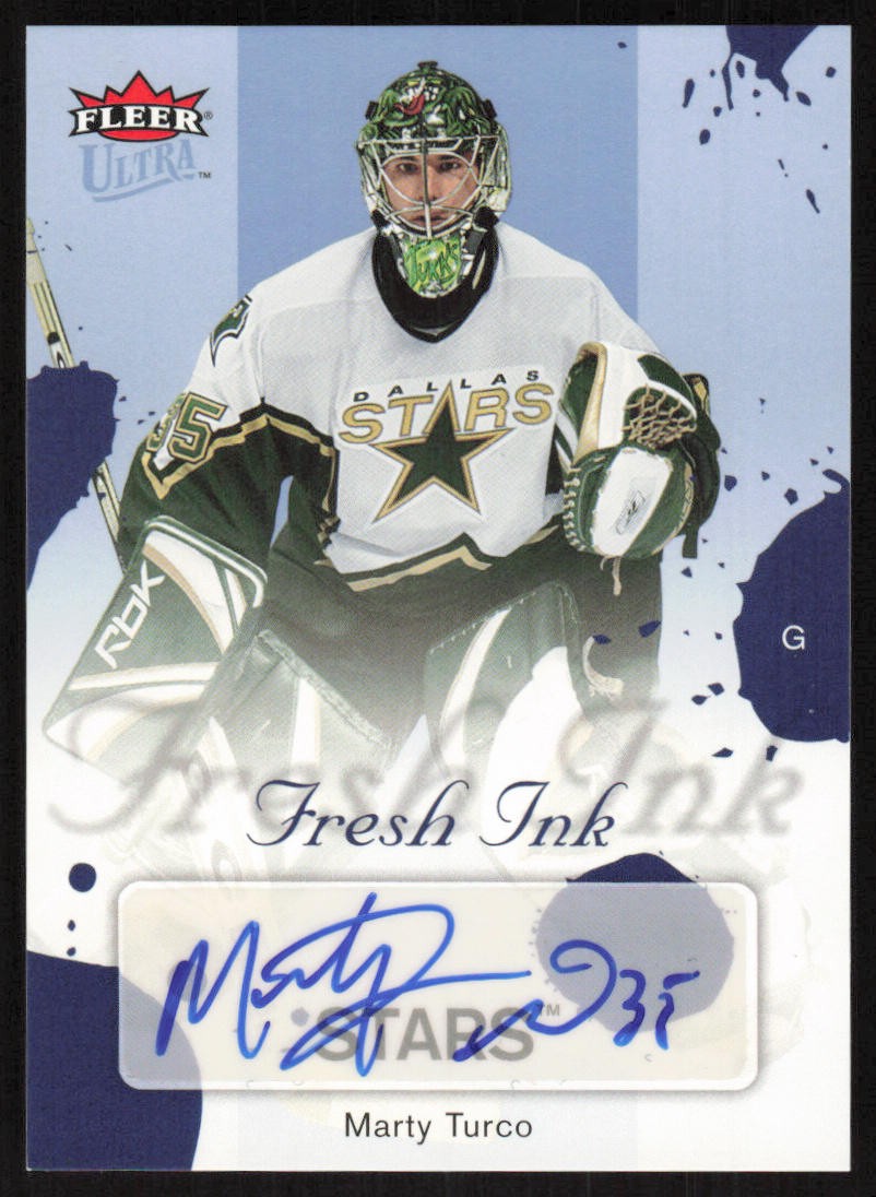 2005-06 Fleer Ultra Fresh Ink Blue Auto #FI-MT Marty Turco /25 Dallas Stars