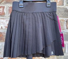 NWT Justice Girls Sport Pleated Black Elastic Waist Wrap Skirt Short Skort S 7/8
